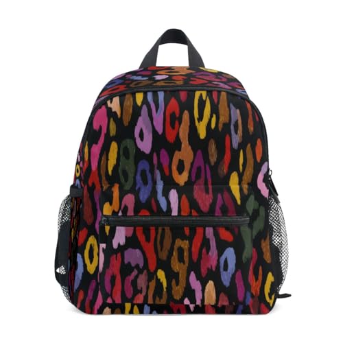 Rucksack mit buntem Leopardenmuster, Kleinkind-Rucksack, Vorschultasche, Kindergarten, Schultasche, Kindergarten, Reisetasche für Mädchen und Jungen Rucksack mit buntem Leopardenmuster, Kleinkind-Rucksack, Vorschultasche, Kindergarten, Schultasche, Kindergarten, Reisetasche für Mädchen und Jungen von Mnsruu