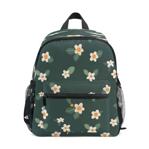 Rucksack mit weißem Blumenmuster, Kleinkind-Rucksack, Vorschultasche, Kindergarten, Schultasche, Kindergarten, Reisetasche für Mädchen und Jungen Rucksack mit weißem Blumenmuster, Kleinkind-Rucksack, Vorschultasche, Kindergarten, Schultasche, Kindergarten, Reisetasche für Mädchen und Jungen von Mnsruu