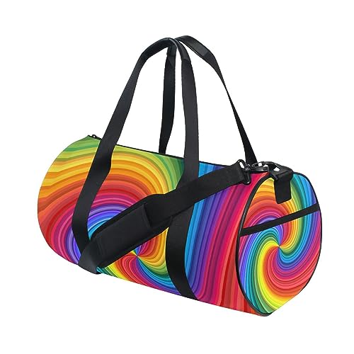 Sporttasche für Damen und Herren, Regenbogenfarben, Batikfärbung, Reisetasche, Trainingstasche, Strand, Yoga, Wochenende, Tanztasche, d134, L von Mnsruu