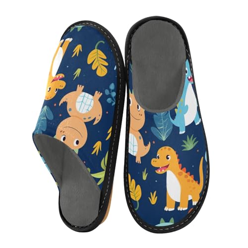 Süße Dinosaurier-Waldhaus-Hausschuhe für Damen und Herren, warme Hausschuhe, Hausschuhe, Indoor-Outdoor-Hausschuhe, Mehrfarbig, 42/43 EU von Mnsruu