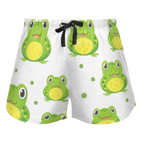 Süße Frosch-Damen-Shorts, Pyjamahose, Lounge-Hose, Nachtwäsche, Kordelzug, Süßer Frosch, 36 Süße Frosch-Damen-Shorts, Pyjamahose, Lounge-Hose, Nachtwäsche, Kordelzug, Süßer Frosch, 36 von Mnsruu