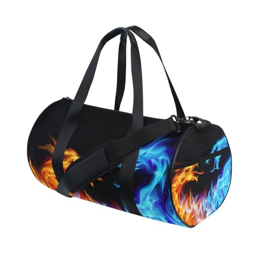 Travel Duffle Bag for Men Women, Fire Dragons Large Travel Overnight Duffel Bag Unisex High Capacity Large Luggage Sports Gym Bag, Muster 14, Einheitsgröße von Mnsruu