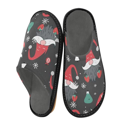 Wichtel Weihnachten Muster Haus Hausschuhe für Damen Herren Warme Hausschuhe Hausschuhe Indoor Outdoor Hausschuhe, Mehrfarbig, 37.5/38 EU von Mnsruu