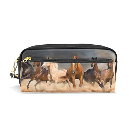 Mnsruu Federmäppchen aus PU-Leder mit kleinen Fächern, Organizer, Stift-Reißverschluss, für Schüler, Mädchen, Jungen von Mnsruu