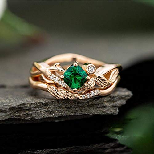 Mnyixsi Modischer Blatt-Zirkonia-Steinring für Damen, Smaragd-Edelstein-Diamantring, zierlicher Goldring, klassischer Geburtsstein, Statement-Ewigkeitsring, stapelbarer Ring, Solitär, Hochzeit Mnyixsi Modischer Blatt-Zirkonia-Steinring für Damen, Smaragd-Edelstein-Diamantring, zierlicher Goldring, klassischer Geburtsstein, Statement-Ewigkeitsring, stapelbarer Ring, Solitär, Hochzeit von Mnyixsi