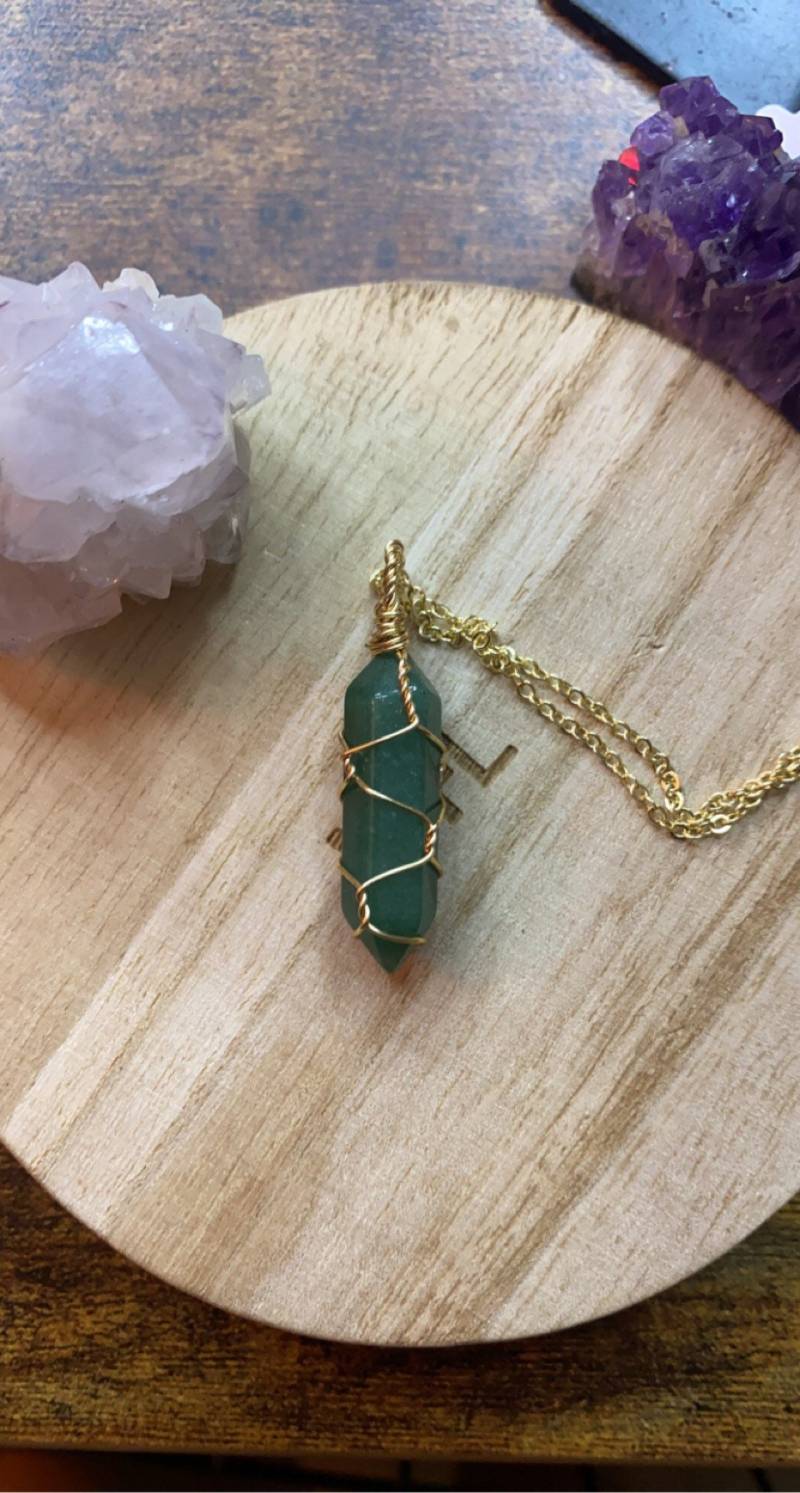 Double Terminated Aventurin Halskette von MoCraftedCrystals