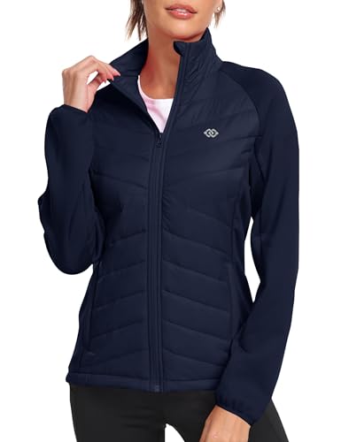 Daunenjacke Damen Fleecejacke Sweatjacke Winterjacke Leichte Stehkragen Sweatjacke Reitjacke mit Reißverschluss Blau S von MoFiz