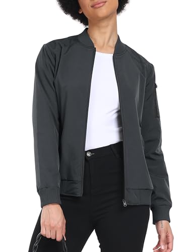 MoFiz Bomberjacke Damen Frühling Leichte Sommerjacke Casual College Jacket Freizeitjacke voll Reißverschluss Grau M MoFiz Bomberjacke Damen Frühling Leichte Sommerjacke Casual College Jacket Freizeitjacke voll Reißverschluss Grau M von MoFiz