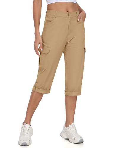 MoFiz Cargo Shorts Damen 3/4 Lange Hosen Wandershorts Trekking Caprihose Sommer Outdoorhose Khaki-A XXL MoFiz Cargo Shorts Damen 3/4 Lange Hosen Wandershorts Trekking Caprihose Sommer Outdoorhose Khaki-A XXL von MoFiz