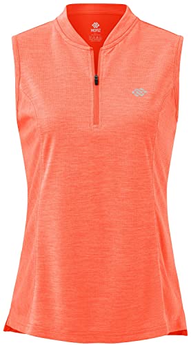 MoFiz Damen Ärmellos Shirt Poloshirt Sommershirts Atmungsaktiv Sport Yoga Tank Top Orange XS von MoFiz