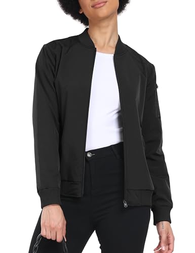 MoFiz Damen Dünne Bomberjacke Frühling Laufjacke Trainingsjacke Freizeitjacke Atmungsaktive mit Reißverschluss Schwarz XXL MoFiz Damen Dünne Bomberjacke Frühling Laufjacke Trainingsjacke Freizeitjacke Atmungsaktive mit Reißverschluss Schwarz XXL von MoFiz