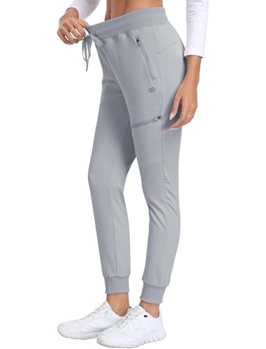 MoFiz Damen Jogginghose Warme Fleece Freizeithose Sweatpants Winter Waterproof Outdoorhosen Kordelzug Traininghose mit Tasche Grau XXL von MoFiz