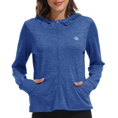 Damen Laufjacke Sportjacke Langarm Trainingsjacke Sweatjacke Für Yoga Fitness Laufen Blau XXL von MoFiz