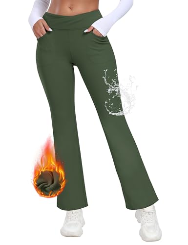 MoFiz Damen Outdoorhose Stretch Wasserdicht Sporthose Hohe Taille Fleece Warme Flare Yogahosen for Workout Arbeit MoFiz Damen Outdoorhose Stretch Wasserdicht Sporthose Hohe Taille Fleece Warme Flare Yogahosen for Workout Arbeit von MoFiz