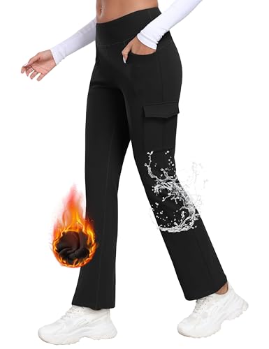 MoFiz Damen Outdoorhose Stretch Wasserdicht Sporthose Hohe Taille Fleece Warme Flare Yogahosen for Workout Arbeit MoFiz Damen Outdoorhose Stretch Wasserdicht Sporthose Hohe Taille Fleece Warme Flare Yogahosen for Workout Arbeit von MoFiz