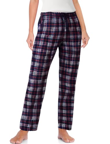 MoFiz Damen Pyjamahose Weich Schlafanzughose Kariert Freizeithose Nachtwäsche mit Taschen 55 L von MoFiz