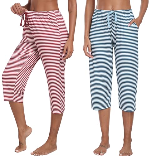 MoFiz Damen Schlafanzughose 3/4 Lang Pyjamahose Weich Nachtwäsche Schlafshorts 513-B XXL MoFiz Damen Schlafanzughose 3/4 Lang Pyjamahose Weich Nachtwäsche Schlafshorts 513-B XXL von MoFiz