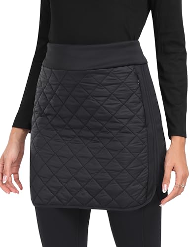 MoFiz Damen Wickelrock Thermorock Leicht Wanderrock A Linie Outdoor Rock High Waist für Herbst Winter Grau EU L von MoFiz
