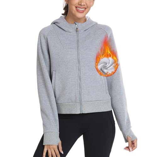 MoFiz Fleecejacke Damen Hoodies Kapuzenjacke Sweatjacke Kurzes mit Zipper und Taschen Sport Casual Basic Winterpullover Grau S MoFiz Fleecejacke Damen Hoodies Kapuzenjacke Sweatjacke Kurzes mit Zipper und Taschen Sport Casual Basic Winterpullover Grau S von MoFiz