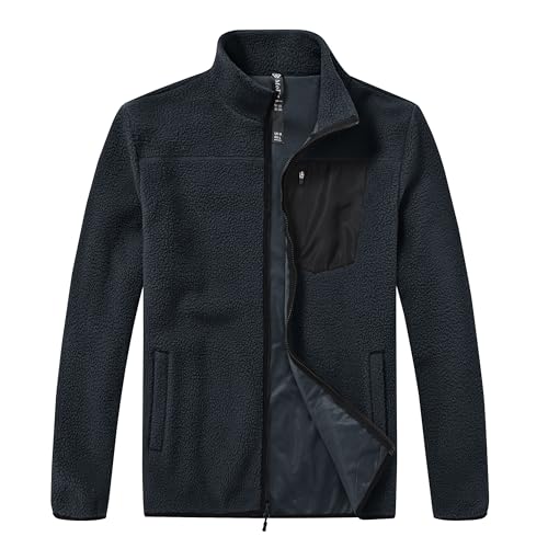 MoFiz Fleecejacken Herren Outdoor Stehkragen Warm Sherpa Winter Jacke Leichte Übergangsjacke Wandern Freizeitjacke mit Reißverschluss-Taschen Blau EU 4XL MoFiz Fleecejacken Herren Outdoor Stehkragen Warm Sherpa Winter Jacke Leichte Übergangsjacke Wandern Freizeitjacke mit Reißverschluss-Taschen Blau EU 4XL von MoFiz