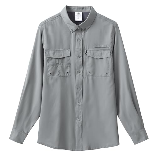 MoFiz Hemd Damen Musselin Bluse Outdoor Funktionshemd Arbeitshemd UPF50+ Freizeithemd Wanderhemd für Angeln Safari Reisen Golf Grau M MoFiz Hemd Damen Musselin Bluse Outdoor Funktionshemd Arbeitshemd UPF50+ Freizeithemd Wanderhemd für Angeln Safari Reisen Golf Grau M von MoFiz