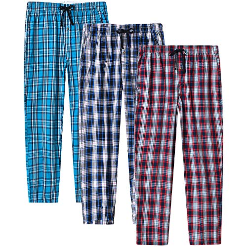 MoFiz Herren Lange Pyjamahose Weich Schlafanzughose Baumwolle Freizeithose Loungewear 3 Pack XL von MoFiz