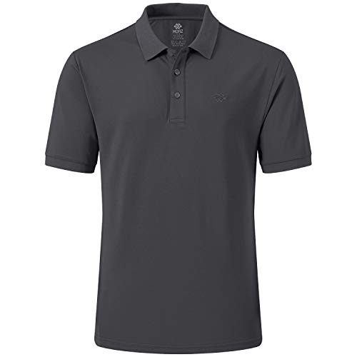 MoFiz Herren Poloshirt Kurzarm Baumwolle Polohemd Sport Polo Sommershirts Atmungsaktiv Dunkelgrau 3XL von MoFiz