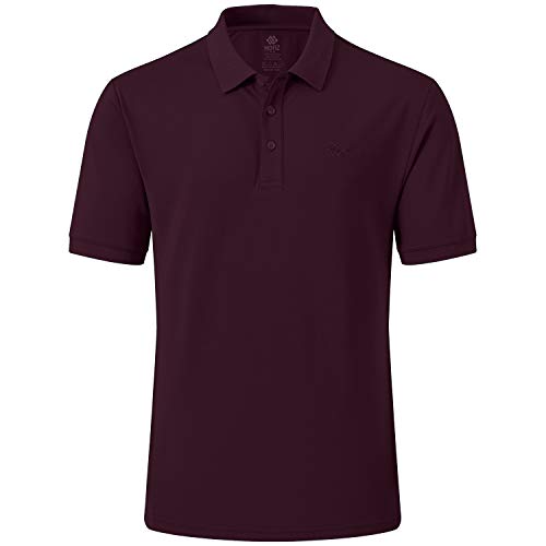 MoFiz Herren Poloshirt Kurzarm Baumwolle Polohemd Sport Polo Sommershirts Atmungsaktiv Dunkelrot L von MoFiz