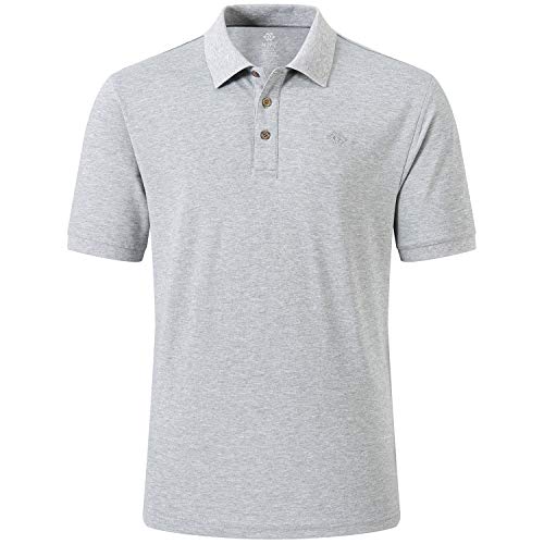 MoFiz Herren Poloshirt Kurzarm Baumwolle Polohemd Sport Polo Sommershirts Atmungsaktiv Grau L von MoFiz