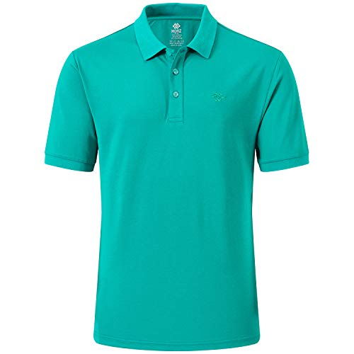 MoFiz Herren Poloshirt Kurzarm Baumwolle Polohemd Sport Polo Sommershirts Atmungsaktiv Grün L von MoFiz