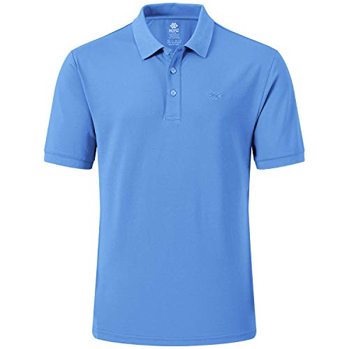 MoFiz Herren Poloshirt Kurzarm Baumwolle Polohemd Sport Polo Sommershirts Atmungsaktiv Himmelblau M von MoFiz