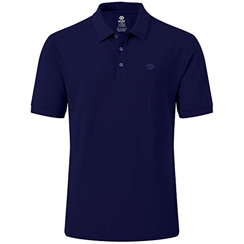 MoFiz Herren Poloshirt Kurzarm Baumwolle Polohemd Sport Polo Sommershirts Atmungsaktiv Marineblau L von MoFiz