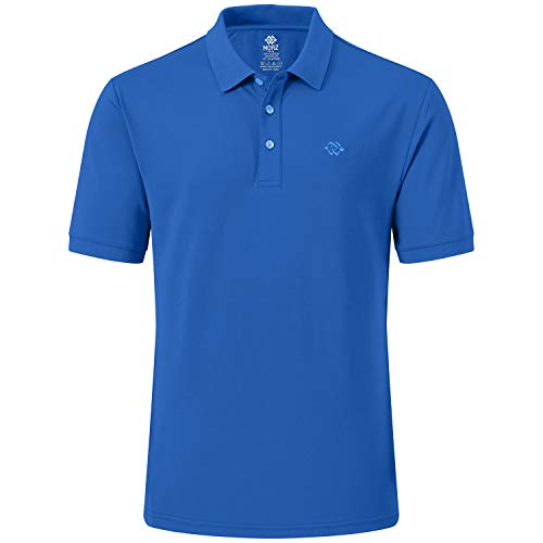 MoFiz Herren Poloshirt Kurzarm Baumwolle Polohemd Sport Polo Sommershirts Atmungsaktiv Meeresblau S von MoFiz