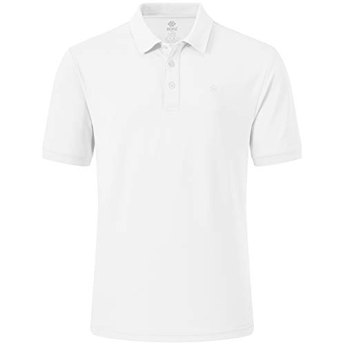 MoFiz Herren Poloshirt Kurzarm Baumwolle Polohemd Sport Polo Sommershirts Atmungsaktiv Weiß XL von MoFiz