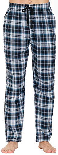 MoFiz Herren Pyjamahose Warm Lang Baumwolle Weich Schlafanzughose Kariert Winter Nachtwäsche Freizeithose No.2756 L von MoFiz