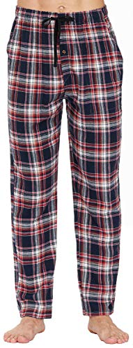 MoFiz Herren Pyjamahose Warm Lang Baumwolle Weich Schlafanzughose Kariert Winter Nachtwäsche Freizeithose No.2757 L von MoFiz