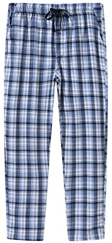 MoFiz Herren Pyjamahose Warm Lang Baumwolle Weich Schlafanzughose Kariert Winter Nachtwäsche Freizeithose No.2760 L von MoFiz