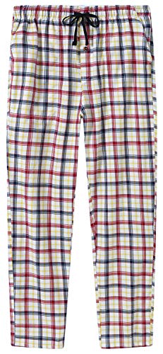 MoFiz Herren Pyjamahose Warm Lang Baumwolle Weich Schlafanzughose Kariert Winter Nachtwäsche Freizeithose No.2761 S von MoFiz