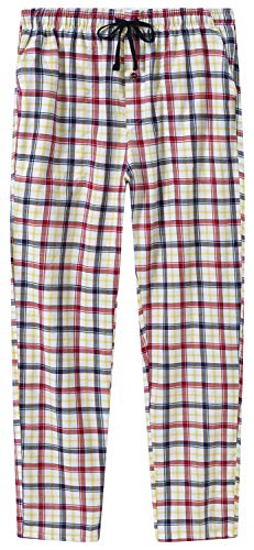 MoFiz Herren Pyjamahose Warm Lang Baumwolle Weich Schlafanzughose Kariert Winter Nachtwäsche Freizeithose No.2761 XL von MoFiz