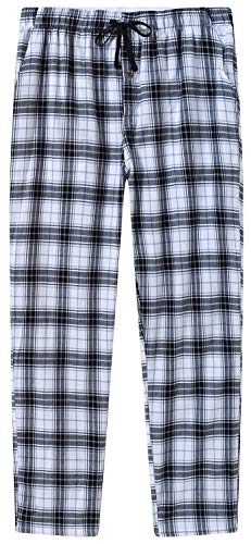 MoFiz Herren Pyjamahose Warm Lang Baumwolle Weich Schlafanzughose Kariert Winter Nachtwäsche Freizeithose No.2762 M von MoFiz