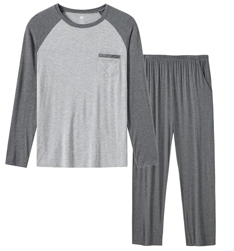 MoFiz Herren Schlafanzug Lang Pyjamaset Zweiteiliger Warm Winter Weich Nachtwäsche Langarm Hausanzug Rundhals Langarmshirt & Schlafanzughose MoFiz Herren Schlafanzug Lang Pyjamaset Zweiteiliger Warm Winter Weich Nachtwäsche Langarm Hausanzug Rundhals Langarmshirt & Schlafanzughose von MoFiz