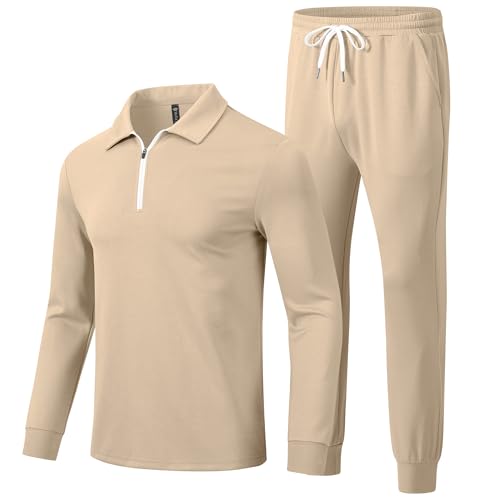MoFiz Herren Trainingsanzug Jogginganzug Freizeitanzug Sportanzug Langarm Atmungsaktiv Fitness Sweatshirt & Sporthose Hausanzug Tracksuit set Marineblau Größe US S/EU M von MoFiz