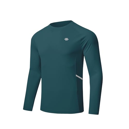 MoFiz Herren UV Langarmshirt UPF 50+ Outdoor Langarm T-Shirt Schnell Trocknendes Rashguard Schwimm Limonen Grün 2XL von MoFiz