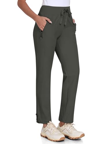 MoFiz Hosen Damen Cargohose Lange Sommer Trekkinghose Freizeithose Outdoorhose Wanderhose mit Taschen Grun-A XL von MoFiz