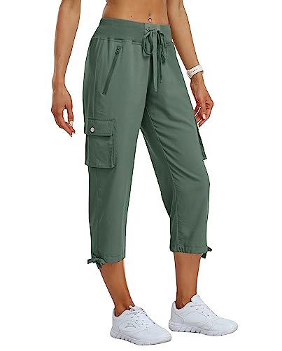 MoFiz Hosen Damen Sommer Cargohose 3/4 Lange Capri Outdoor Wanderhose Atmungsaktiv Freizeithose mit Reißverschlusstasche Armeegrün M MoFiz Hosen Damen Sommer Cargohose 3/4 Lange Capri Outdoor Wanderhose Atmungsaktiv Freizeithose mit Reißverschlusstasche Armeegrün M von MoFiz