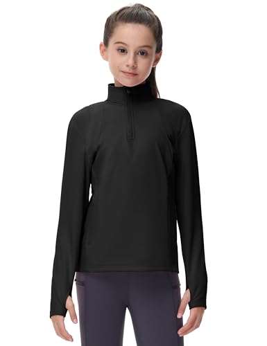 MoFiz Outdoorjacke Kinder Langarm Reitjacke mit Daumenloch für Outdoor Schwarz 164-176 von MoFiz