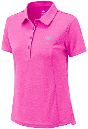 MoFiz Polohemd Kurzarm Damen Golf Tennis Poloshirt Sommershirts Top mit Kragen Rosa S von MoFiz