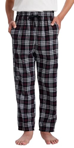 MoFiz Schlafanzughose Jungen Baumwolle Lang Pyjamahose Kinder Karierte Freizeithose Mädchen Weich Loungewear mit Taschen No.YT55 Gr.XL (164-176) von MoFiz