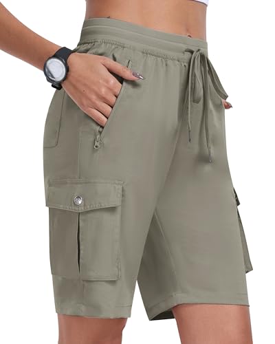 MoFiz Shorts Damen Bermuda Freizeit Kurze Hose Sommer Wanderhose Cargohose Trekkinghose Kurz Leichte Freizeithose Outdoor Sport Shorts GrauKhaki Größe EU M MoFiz Shorts Damen Bermuda Freizeit Kurze Hose Sommer Wanderhose Cargohose Trekkinghose Kurz Leichte Freizeithose Outdoor Sport Shorts GrauKhaki Größe EU M von MoFiz
