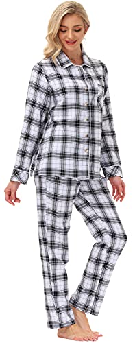 MoFiz Sleepwear Pyjama Set Langarm Baumwole Schlafanzug Damen Nachtwäsche mit Bündchen Pyjamahose Herbst und Winter S von MoFiz